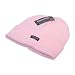 Ladies Thinsulate Knitted Ski Hat in Baby Pink and Creamy White