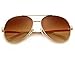 LotFancy Aviator Sunglasses for Women with Case, UV400 Protection, 61MM, Lightweight Eyewear for Driving Fishing Sports, Brown Gradient Lens, Gold Metal Frame