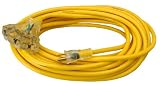 Yellow Jacket 2827 12/3 Heavy-Duty 15-Amp SJTW Contractor Extension Cord with Lighted Power Block, 50-Feet