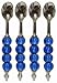 Decorative Condiment Spoon with Cobalt Blue Glass Bead Handle Set of Four
