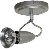 Globe Satelit One-Light Flush Mount Ceiling Fixture with Curved Arm, Silver Chrome #57381