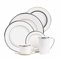 Lenox Columbus Circle Platinum Banded Bone China Dinner Plate