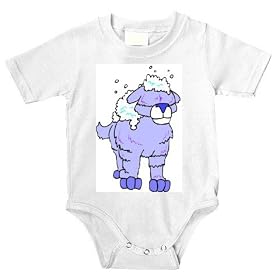 Onesie with purple, bubble, soap, dog, bath