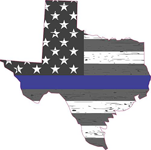 5in x 5in Rustic Texas Blue Lives Matter Sticker Truck Car Bumper Stickers