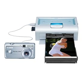 Click here to buy Canon PowerShot A400 3.2MP Digital Camera 2.2x Optical Zoom (Silver) and Canon CP400... by Canon.