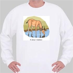Sweatshirt with africa, kobus, deer, drink, ram, watering, vardoni, hole, antelope, puku, animal, drinking