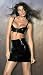 Patent Mini Skirt Back Zipper Opening in Black Sizes Small, Medium, Large or X-Large Shown with Y2L-1-1057 Bra