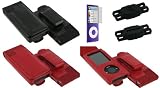 Hybrid Leather Nylon Case with Belt Clip for Apple iPod Nano Nano-Chromatic 4th 4 Generation 8 gb 8gb 16 gb 16gb 32 gb 32gb (Nano 4 Chromatic Not Included) + Bonus Young Micro Shoe Silicone Pouch for Nike+