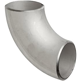 316/316L Stainless Steel Butt-Weld Pipe Fitting, Long Radius 90 Degree Elbow, Schedule 40, 3/4" Pipe Size