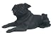 PUG Black DOG FIGURINE Lays down Big Guy Resin 180B