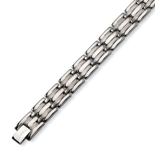 Multi-Finish Titanium Link Bracelet For Men