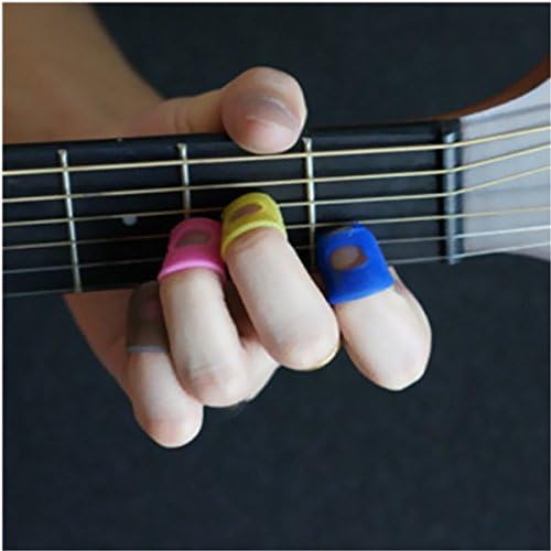 10Pcs Guitar Ukulele Thumb Bass Silicone Fingertip Finger Picks Protector Plectrum