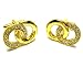 Gold Crystal Swarovski Double Circle Cufflinks