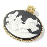 14K Gold Nike Leading to Victory Black Lava & Porcelain Pendant