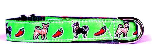 Designer Chihuahua Dog Collar - Green Chihuahua Collar - Small - Made in USA