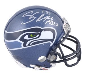Shaun Alexander Autographed Seattle Seahawks Riddell Mini Helmet