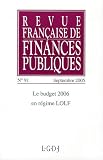 Revue fran�aise de finances publiques, N° 91, septembre 200 : 