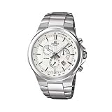 Casio Men's Analogue Watch EFR-500D-7AVDR with White Dial and Stainless Steel Bracelet