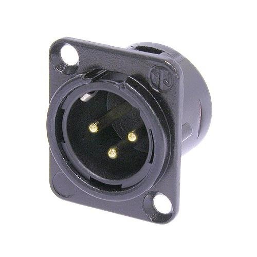 Neutrik NC3MDL-1-B.POLY M PNL MT XLR, Black with Gold Contacts