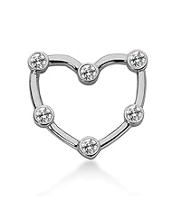 14K Gold Bezel set Diamond Heart Pendant (0.60 cttw, F - G Color, SI2 Clarity)