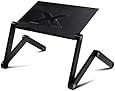Furinno X7-II Adjustable Multifunctional Laptop Desk w/Large USB Fan, Black