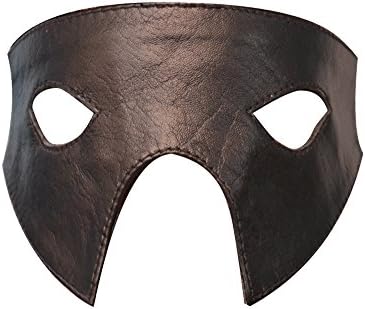 Genuine Real Black Leather Eye Mask Le-3102