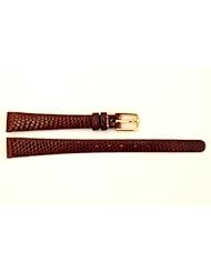 11MM BURGUNDY MAROON GENUINE LIZARD LEATHER WATCH BAND STRAP