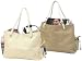 Canvas Zipper Tote Bag with Braided Handle