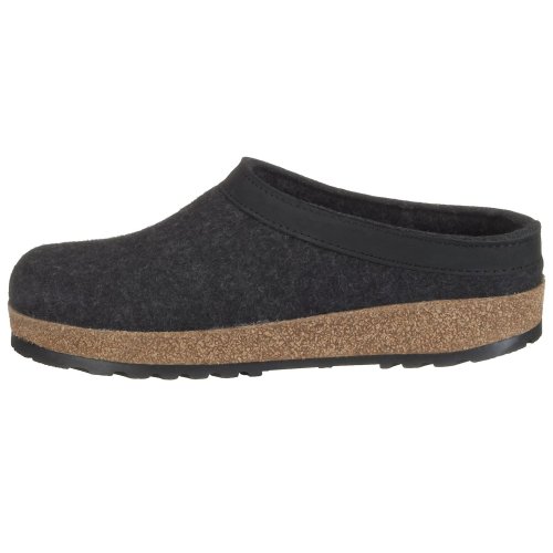 Haflinger GZL Grizzly Clog with Leather Trim,Charcoal,41 EU (US Women's 10 M)