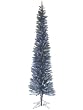 7.5' Blue & Gold Pencil Tinsel Artificial Christmas Tree