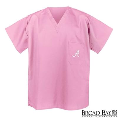 University of Alabama Pink Scrubs Tops SHIRT -Size LG Alabama Crimson Tide For HER -Officially Licensed NCAA College Logo Apparel Unique GIFT Ideas For Mom Nurses Ladies Students Graduation