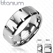 Solid Titanium with Faceted Edges Ring