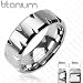 Solid Titanium with Faceted Edges Ring