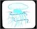 Mouse Pad with blue, floating, tentacles, ocean, jellyfish