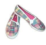 Limited Too Girls Madras Plaid Slip On Sneakers