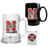 Nebraska Cornhuskers 15oz Tankard, 15oz Ceramic Mug & 2oz Shot Glass Set - Primary Logo NCAA College Athletics