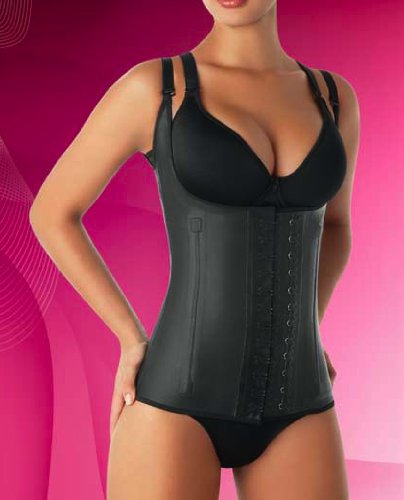 Diane Girdle, Vest, Latex with cotton inside, Black, Size 42 (2XLarge)