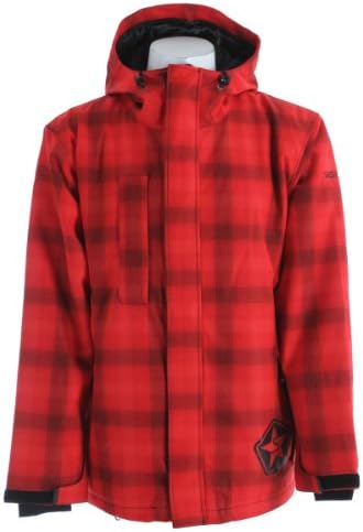 Sessions Evolution Plaid Snowboard Jacket Red Plaid Mens Sz S