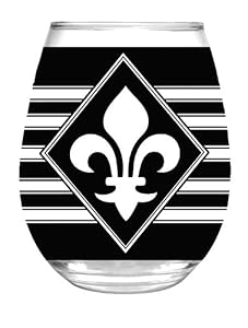 Fleur-de-Lis Stemless Glass