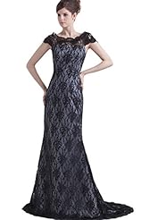 Lace Jeweled Satin Evening Dress/Prom Dress 