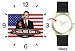Barack Obama Picture - Yes We Can - US Flag Background - President Barack Obama Commemorative - WATCHBUDDY&reg; DELUXE TWO-TONE THEME WATCH - Arabic Numbers - Black Leather Strap-Size-Women's Size-Small
