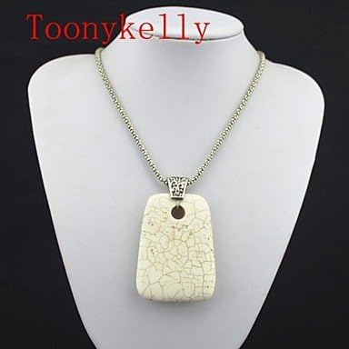 Second Face Toonykelly? Vintage Look Natural Beige Turquoise Stone Necklace(1Pc)