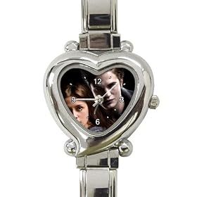 Heart Italian Charm Watch of Twilight Edward Cullen and Bella Swan in Love