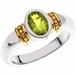 14K White Gold Peridot Ring