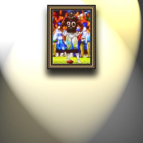 Completely Handpainted American Football Sport Painting, Custom Order FL668, Oil on Canvas, with Option to Paint Jerry, Brett & Co. from Any Other Favorite Photograph or Picture, Unframed, Size 24'' x 34