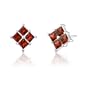 1.50 Carats Princess Cut Garnet Earrings in Sterling Silver