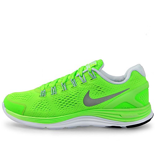 Nike Men's NIKE LUNARGLIDE+ 4 RUNNING SHOES 8.5 (ELCTRC GREEN/RFLCT SLVR/BL TNT) On Sale