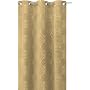 Accents de Ville Ari Flocked Curtain with Grommets, Gold, 44-inch x 90-inch