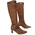MARCO TOZZI Damen Stretch Stiefel, Dekoband, mocca braun