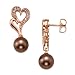Chocolate Tahitian Pearl Earrings with Diamonds in 14K Rose Gold